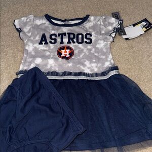 HOUSTON Astros Baby Dress with Tulle Skirt 2t NWT